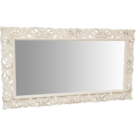 BISCOTTINI Miroir Mural à Accrocher En BOIS BLANC ANTIQUE FABRIQUÉ EN ITALIE 3 BISCOTTINI Miroir Mural à Accrocher En BOIS BLANC ANTIQUE FABRIQUÉ EN ITALIE