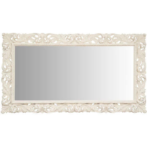 BISCOTTINI Miroir Mural à Accrocher En BOIS BLANC ANTIQUE FABRIQUÉ EN ITALIE 4 BISCOTTINI Miroir Mural à Accrocher En BOIS BLANC ANTIQUE FABRIQUÉ EN ITALIE – Image 2