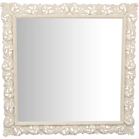 BISCOTTINI Miroir Mural à Accrocher En BOIS BLANC ANTIQUE FABRIQUÉ EN ITALIE 4 BISCOTTINI Miroir Mural à Accrocher En BOIS BLANC ANTIQUE FABRIQUÉ EN ITALIE – Image 2