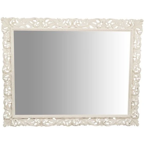 BISCOTTINI Miroir Mural à Accrocher En BOIS BLANC ANTIQUE FABRIQUÉ EN ITALIE 4 BISCOTTINI Miroir Mural à Accrocher En BOIS BLANC ANTIQUE FABRIQUÉ EN ITALIE – Image 2