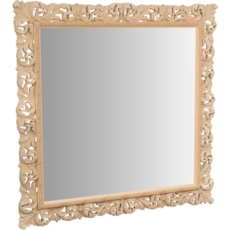 BISCOTTINI Miroir Mural à Accrocher EN BOIS EN FINITION BRUTE FABRIQUE EN ITALIE 3 BISCOTTINI Miroir Mural à Accrocher EN BOIS EN FINITION BRUTE FABRIQUE EN ITALIE