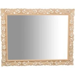 BISCOTTINI Miroir Mural à Accrocher EN BOIS EN FINITION BRUTE FABRIQUE EN ITALIE -Miroir Soldes Boutique 18548681 2