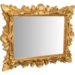 BISCOTTINI Miroir Mural à Accrocher En BOIS DORÉ À LA FEUILLE D'OR ANTIQUE FABRIQUÉ EN ITALIE