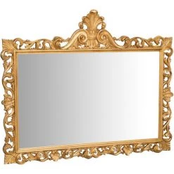 BISCOTTINI Miroir Mural à Accrocher En BOIS DORÉ À LA FEUILLE D'OR ANTIQUE FABRIQUÉ EN ITALIE