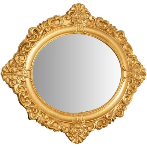 BISCOTTINI Miroir Mural à Accrocher Suspendu En Bois Ancien Fini à La Feuille D'or 4 BISCOTTINI Miroir Mural à Accrocher Suspendu En Bois Ancien Fini à La Feuille D'or – Image 2