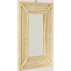 Miroir Rectangulaire En Bois (60x40 Cm) Frey SKLUM Rotin Bois Naturel - Bois Naturel Bois Naturel