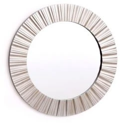 HEART OF THE HOME Miroir Rond En Métal Design Champa - Diam 50 - Argent