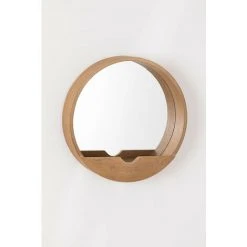 Miroir Mural Rond Avec étagère En Bois Vern SKLUM Bois De Frêne - Ø40 Cm -Miroir Soldes Boutique 18646582 4