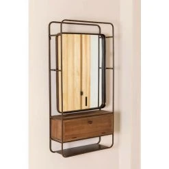 Miroir Mural Rectangulaire Avec Tiroir En Bois Et Métal (99x50 Cm) Oyan SKLUM Alliage De Fer - Bois - NATUREL 9 Miroir Mural Rectangulaire Avec Tiroir En Bois Et Métal (99x50 Cm) Oyan SKLUM Alliage De Fer - Bois - NATUREL -Miroir Soldes Boutique 18668816 3