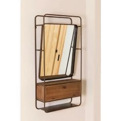 Miroir Mural Rectangulaire Avec Tiroir En Bois Et Métal (99x50 Cm) Oyan SKLUM Alliage De Fer - Bois - NATUREL 10 Miroir Mural Rectangulaire Avec Tiroir En Bois Et Métal (99x50 Cm) Oyan SKLUM Alliage De Fer - Bois - NATUREL -Miroir Soldes Boutique 18668816 4