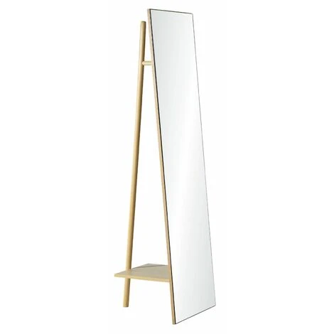 MOB-IN Portant Vêtements Miroir En Bois L45 X H160 Cm LIAM - Bois Clair 4 MOB-IN Portant Vêtements Miroir En Bois L45 X H160 Cm LIAM - Bois Clair – Image 2