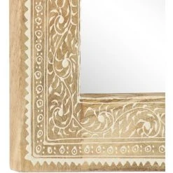 VidaXL Miroir Peint à La Main 40x55 Cm Bois De Manguier Solide - Brun -Miroir Soldes Boutique 18898977 5