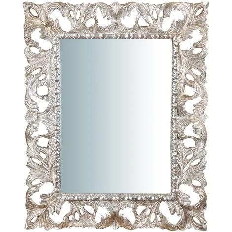 BISCOTTINI Miroir Mural à Accrocher En BOIS. FINITIONS : FEUILLE D'ARGENT EFFET VIEILLI. L82XPR6XH101 FABRIQUÉ EN ITALIE 4 BISCOTTINI Miroir Mural à Accrocher En BOIS. FINITIONS : FEUILLE D'ARGENT EFFET VIEILLI. L82XPR6XH101 FABRIQUÉ EN ITALIE – Image 2