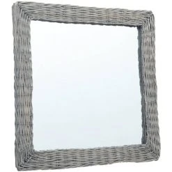 VidaXL Miroir 50x50 Cm Osier - Brun -Miroir Soldes Boutique 19353276 2