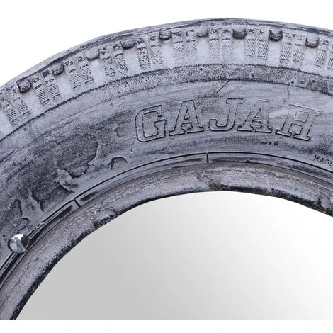 VidaXL Miroir Blanc 50 Cm Pneu En Caoutchouc Recyclé - Blanc 7 VidaXL Miroir Blanc 50 Cm Pneu En Caoutchouc Recyclé - Blanc – Image 5