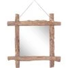 YOUTHUP Miroir à Bûches Naturel 70x70 Cm Bois De Récupération Massif 2 YOUTHUP Miroir à Bûches Naturel 70x70 Cm Bois De Récupération Massif -Miroir Soldes Boutique 19547083 1