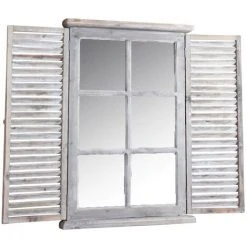 AUBRY GASPARD Miroir En Bois Teinté Vieilli Taille 2 Gris - Gris