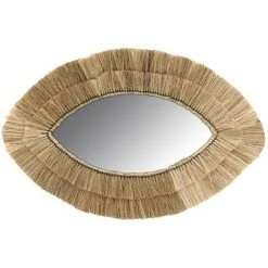 AUBRY GASPARD Miroir Oeil En Jonc Naturel Beige - Beige