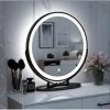 DAZHOM Miroir De Maquillage, Miroir De Maquillage Rond Rotatif, Diam��tre 50cm, Blanc Froid 6500k -Miroir Soldes Boutique 20707085 1