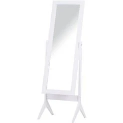 HOMCOM Miroir à Pied Inclinaison Réglable Dim. 47L X 46l X 148H Cm MDF Blanc