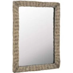 ASUPERMALL Miroir Osier Marron 60 X 80 Cm