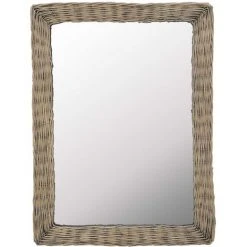 ASUPERMALL Miroir Osier Marron 60 X 80 Cm -Miroir Soldes Boutique 22623060 3