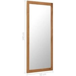 ASUPERMALL Miroir 50 X 140 Cm Bois De Chene Massif -Miroir Soldes Boutique 22623095 2