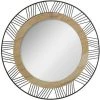 ATMOSPHERA CRÉATEUR D'INTÉRIEUR Miroir Rond Métal Et MDF Joe D45 - Noir -Miroir Soldes Boutique 22775741 1
