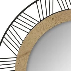 ATMOSPHERA CRÉATEUR D'INTÉRIEUR Miroir Rond Métal Et MDF Joe D45 - Noir -Miroir Soldes Boutique 22775741 2