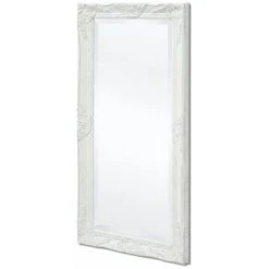 Topdeal Miroir Mural Style Baroque 100 X 50 Cm Blanc