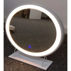 BATHRINS Miroir De Maquillage, Avec éclairage LED Miroir De Maquillage, Grand Rechargeable , 40 Cm De Diamètre
