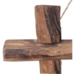 Topdeal Miroir à Bûches Naturel 50x50 Cm Bois De Récupération Massif -Miroir Soldes Boutique 23213956 4