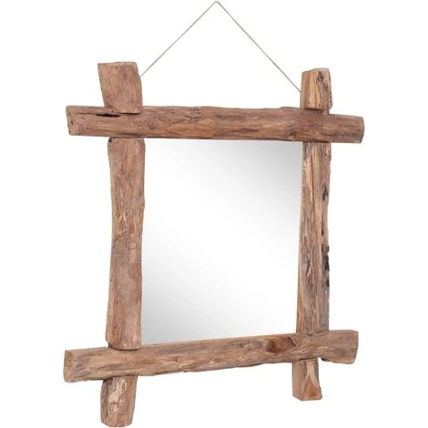 Topdeal Miroir à Bûches Naturel 70x70 Cm Bois De Récupération Massif 3 Topdeal Miroir à Bûches Naturel 70x70 Cm Bois De Récupération Massif