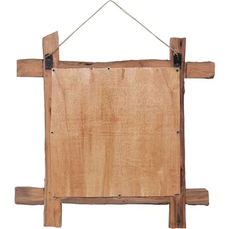 Topdeal Miroir à Bûches Naturel 70x70 Cm Bois De Récupération Massif 5 Topdeal Miroir à Bûches Naturel 70x70 Cm Bois De Récupération Massif – Image 3
