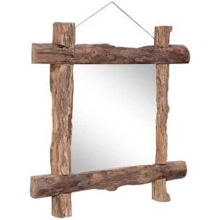 Topdeal Miroir à Bûches Naturel 70x70 Cm Bois De Récupération Massif 11 Topdeal Miroir à Bûches Naturel 70x70 Cm Bois De Récupération Massif -Miroir Soldes Boutique 23213963 5