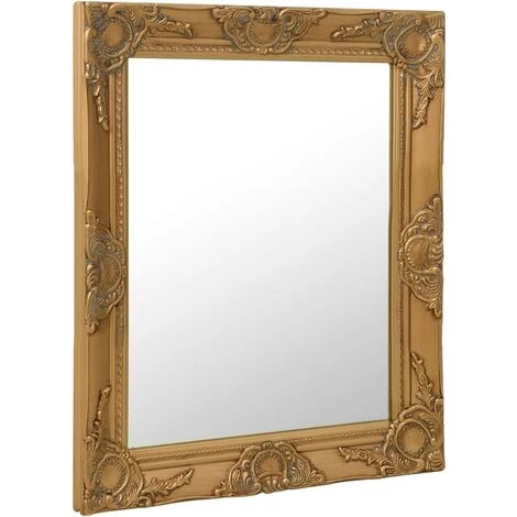 VidaXL Miroir Mural Style Baroque 50x60 Cm Doré - Or 4 VidaXL Miroir Mural Style Baroque 50x60 Cm Doré - Or – Image 2