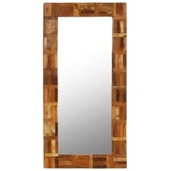 Topdeal Miroir Mural Bois De Récupération Massif 60 X 120 Cm -Miroir Soldes Boutique 23676265 3