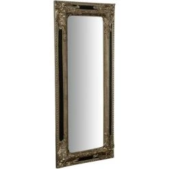 BISCOTTINI Miroir Mural Et Miroir Suspendu Vertical/horizontal L35xPR4xH82 Cm Argent Et Noir Finition Antique