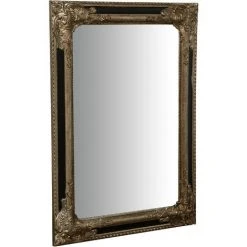BISCOTTINI Miroir Mural Et Miroir Suspendu Vertical/horizontal L50xPR4xH70 Cm Argent Et Noir Finition Antique