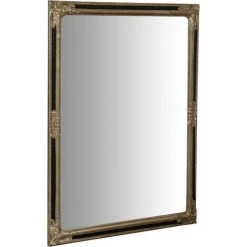 BISCOTTINI Miroir Mural Et Miroir Suspendu Vertical/horizontal L90xPR4xH120 Cm Finition Antique Argentée Et Noire