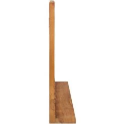 VidaXL Miroir Mural Avec étagère 100x12x60 Cm Bois De Teck Massif - Brun -Miroir Soldes Boutique 23691377 3