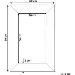 BELIANI Miroir En Verre Argenté 90x60 - Argenté -Miroir Soldes Boutique 23725468 3