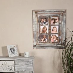 Melko Miroir Mural Avec Volets 64x54cm Fenêtre Miroir Shabby Chic Avec étagère, Portes Françaises Pouvant Servir De Cadre 13x13cm -Miroir Soldes Boutique 24029470 5