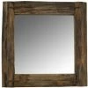 AUBRY GASPARD Miroir Carré En Bois Recyclé Rustique Carrée Marron - Marron -Miroir Soldes Boutique 24067391 1