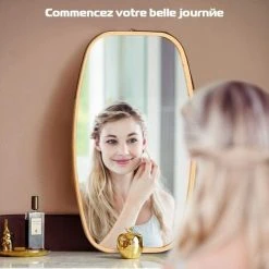 COSTWAY Miroir Mural Suspendu Avec Cadre En Bambou Et Sangle En Cuir Réglable, Coin Arrondi, Pour Salon, Chambre, Entrée Etc. 8 COSTWAY Miroir Mural Suspendu Avec Cadre En Bambou Et Sangle En Cuir Réglable, Coin Arrondi, Pour Salon, Chambre, Entrée Etc. -Miroir Soldes Boutique 24075535 2