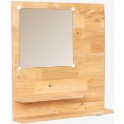 Etagère En Bois Avec Miroir (60x60 Cm) Arlan SKLUM Bois D'hévéa Bois Naturel - Bois Naturel Bois Naturel