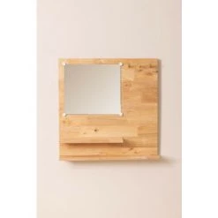 Etagère En Bois Avec Miroir (60x60 Cm) Arlan SKLUM Bois D'hévéa Bois Naturel - Bois Naturel Bois Naturel -Miroir Soldes Boutique 24238461 3
