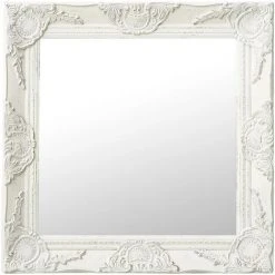 YOUTHUP Miroir Mural Style Baroque 50x50 Cm Blanc - Blanc