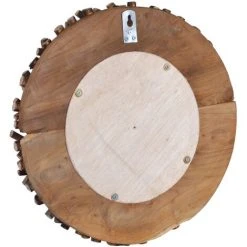 VidaXL Miroir Mural 40 Cm Teck Rond - Brun -Miroir Soldes Boutique 24734874 4