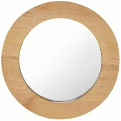 Miroir Mural 40 Cm Teck Rond VidaXL